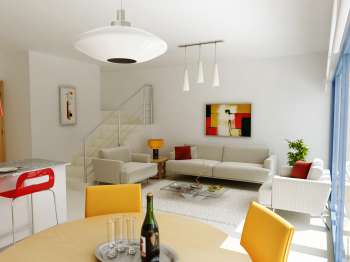 Arch. Viz. Houses, Spuig de Mar, Ibiza (interior, 2, salón)