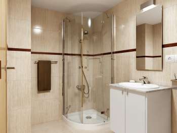 Arch. Viz. Building in Valencia Ave., Castellón (interior, main bathroom, 1)