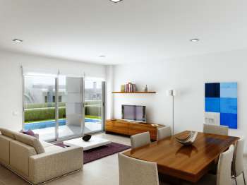 Arch. Viz. Houses in Nova Polop. Alicante (interior, living room, 1)