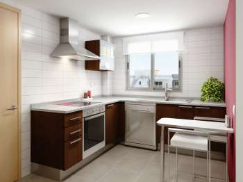 Arch. Viz. Houses in Nova Polop. Alicante (interior, kitchen, option 1)