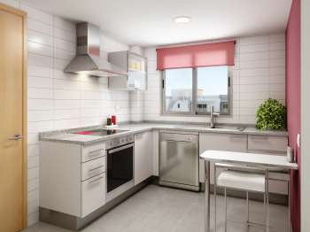 Arch. Viz. Houses in Nova Polop. Alicante (interior, kitchen, option 2)