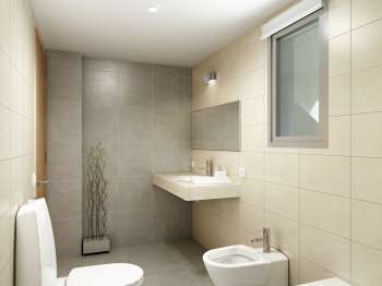 Arch. Viz. Houses in Nova Polop. Alicante (interior, main bathroom, option 1, 2)
