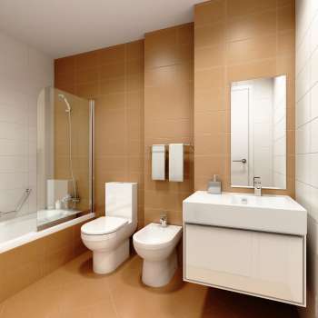 Arch. Viz. Building in Azcárraga St. Valencia (interior, main bathroom, option 2)