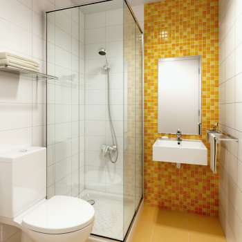 Arch. Viz. Building in Azcárraga St. Valencia (interior, secondary bathroom, option 2)