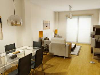 Arch. Viz. Building in Gaspar Aguilar St., Valencia (living room, 1)