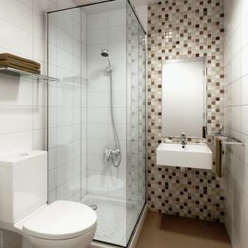 Infografía Edif. en C/Azcárraga. Valencia (interior, baño secundario, opción 1)