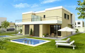 Infografía Unifamiliares en Pobla de Vallbona. Valencia. (exterior)